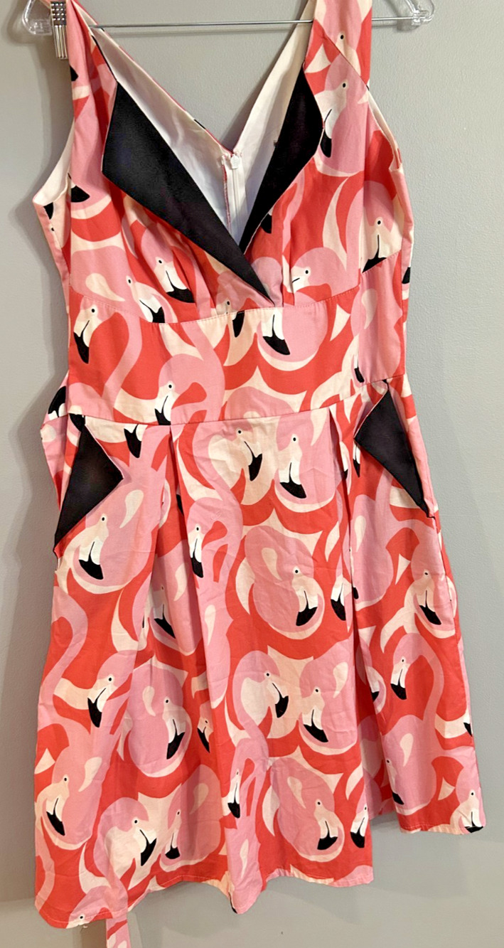 Victory Parade Limb Vintage 50s style Flamingo Dress Rockabilly Pinup 16